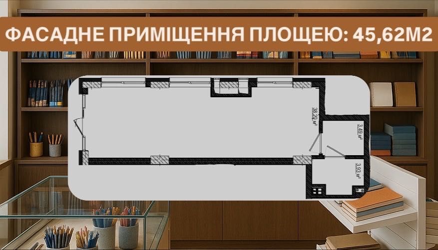 Фасадне комерційне приміщення поруч з обласною лікарнею Ярковиця