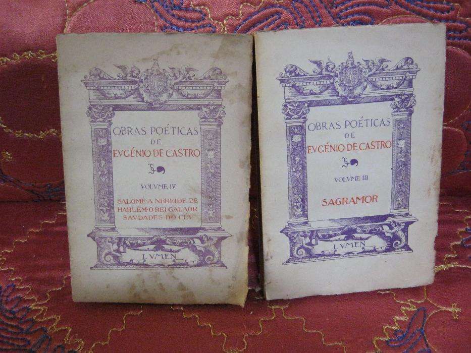 2 books over 100 years old "Poetic Works by Eugénio de Castro"