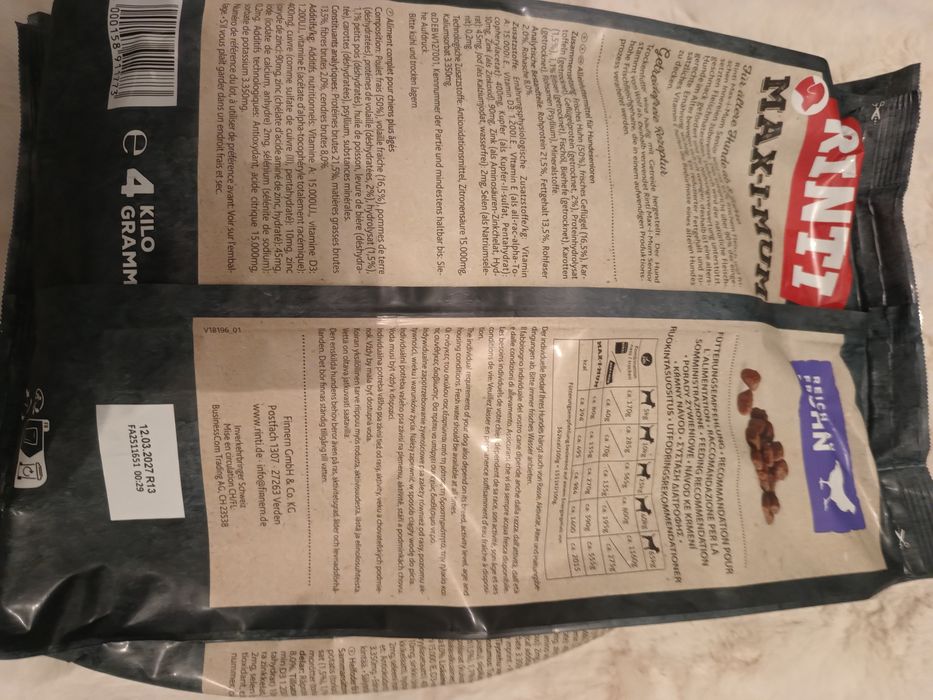 RINTI Max-i-mum  Kurczak karma dla psów 

4 kg