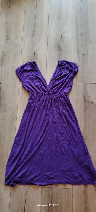 Sukienka damska zwiewna fioletowa