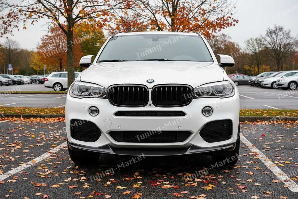 Накладка на передний бампер сплиттер BMW X5 F15, диффузор сплиттера заднего  бампера БМВ Х5 Ф15