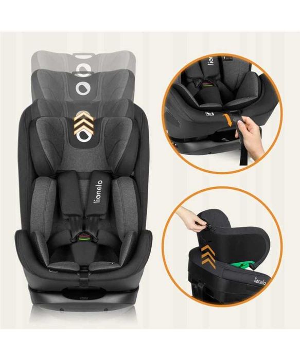Fotelik samochodowy ISOFIX 76-150 cm Lionelo Harper i-Size