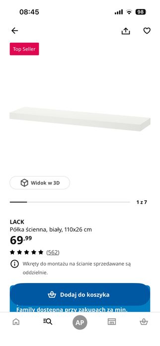 Półka Ikea Lack 2 sztuki