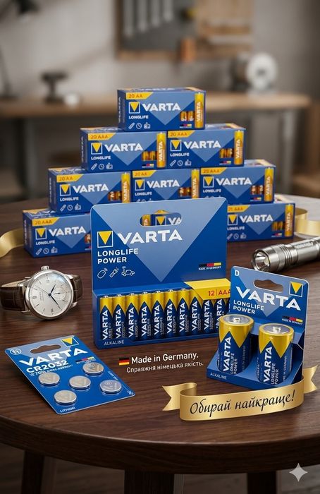 Батарейки Varta longlife power.  1 шт.18грн. 216грн упаковка.