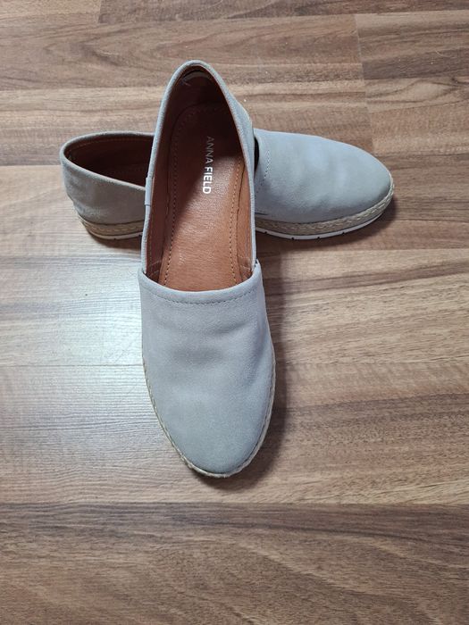 Anna Field leather espadryle wkładane damskie Szare rozmiar 39