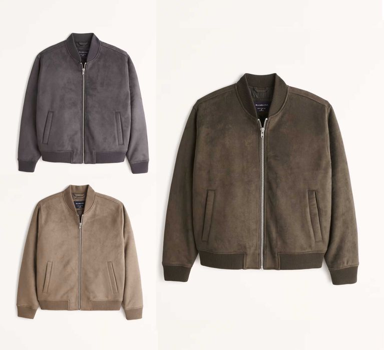 Замшевий бомбер Abercrombie & Fitch Аберкромбі (М, L, XL) Оригінал