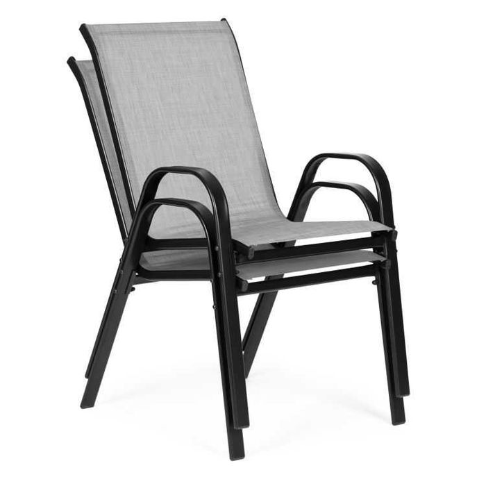 KRZESŁO OGRODOWE uniwersalne całoroczne - komplet 4 szt. JASNOSZARE