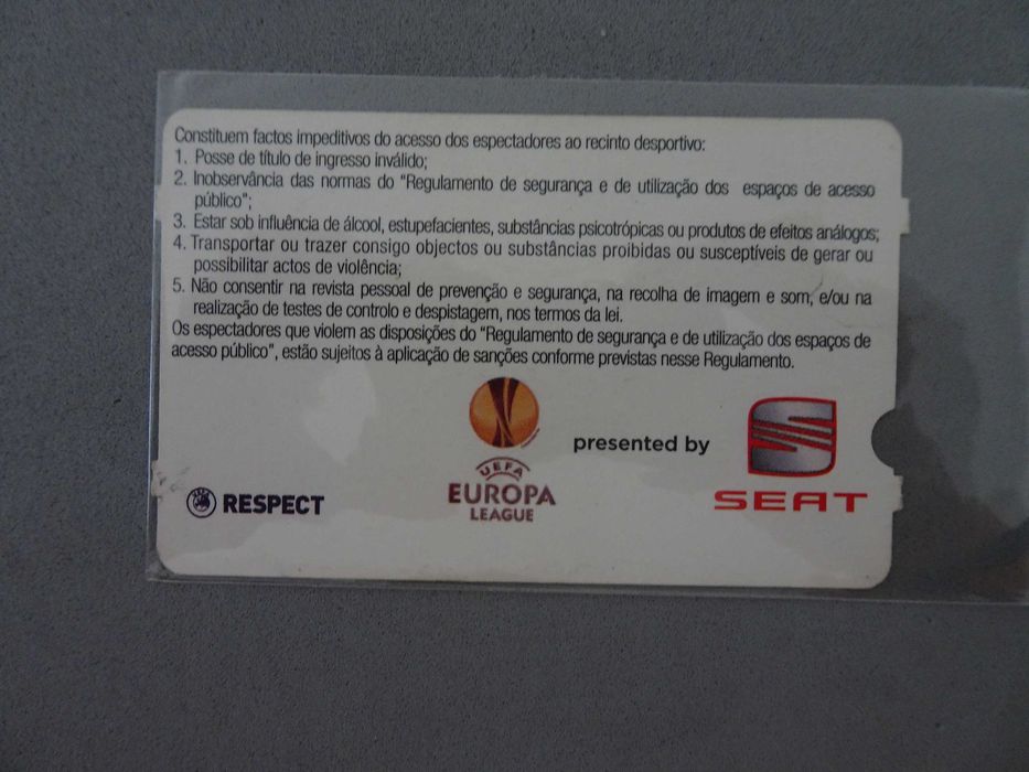 Bilhete de futebol Benfica - PSV Eindhoven - Época 2010/2011 - 7 abril 2011
