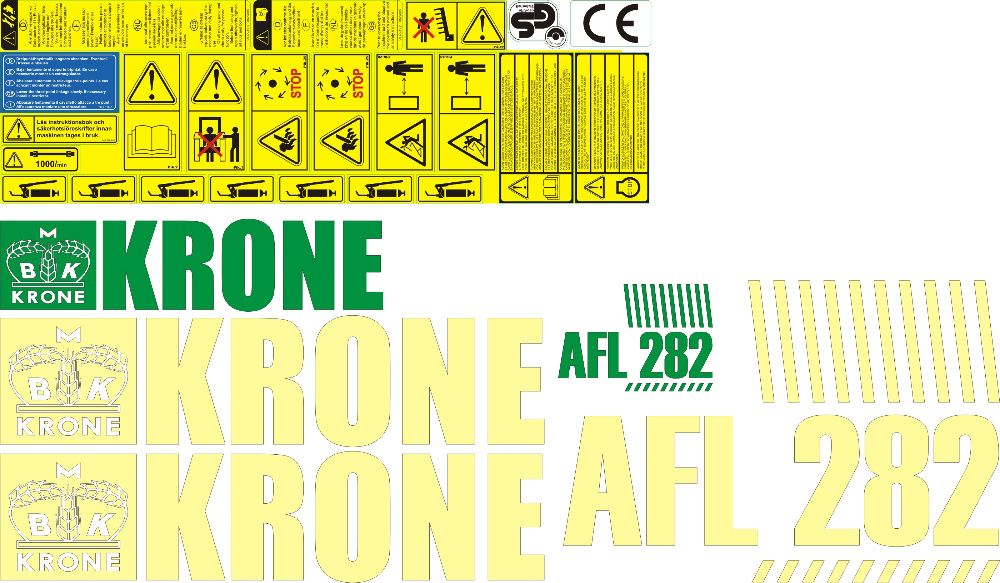 Naklejki Krone KS 3.80 KW 7.70 Swadro KES 120 Duo 6-6.20 mustang 120