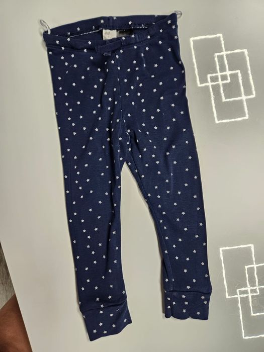 Leginsy granatowe w gwiazdki H&M rozmiar 92 dziewczęce