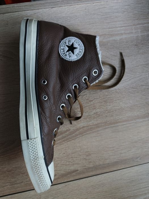 Высокие утепленные кеды Converse Chuck Taylor (кожа)
