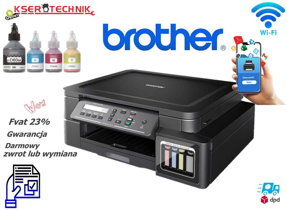 Brother DCP T 510 W - drukarka 3w1 z systemem stałego tuszu / Wi-Fi