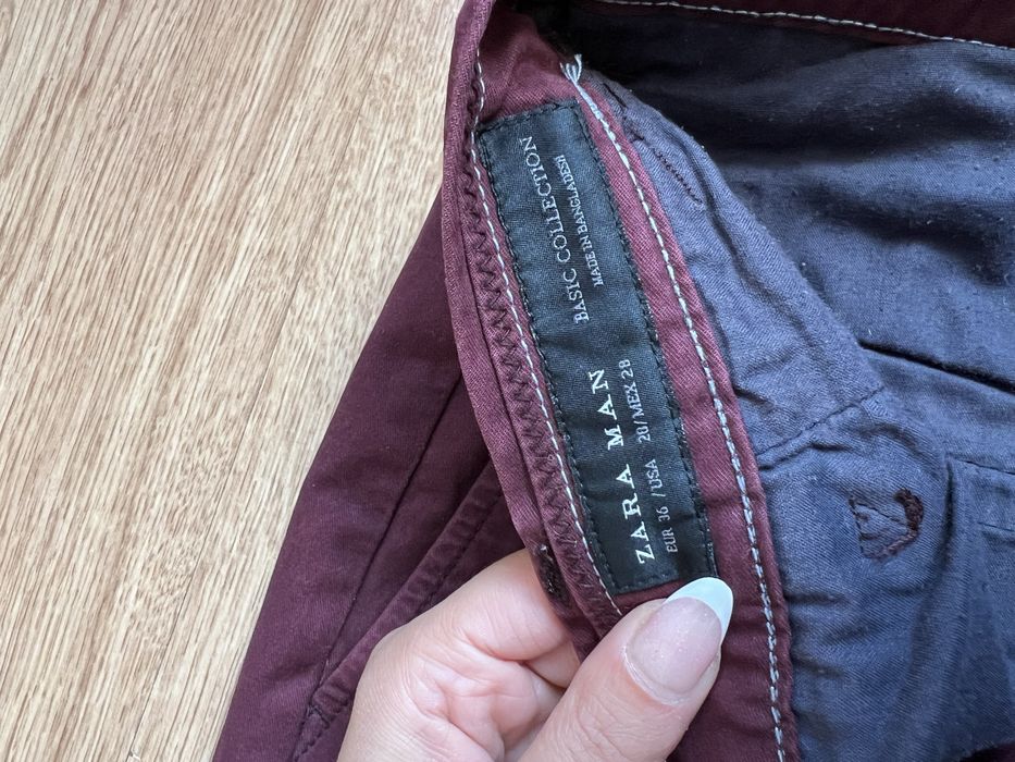 Calcas Zara Homem 36 bordo