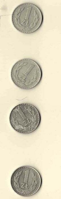 MONETY PRL - 1 ZŁ, z obiegu, 14 szt