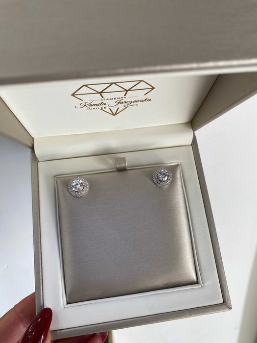 Kolczyki HALO z diamentami 2.52 CT VS2/G Certyfikat IGI