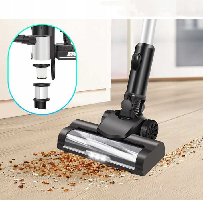 ODKURZACZ BEZPRZEWODOWY Lekki Ręczny Pionowy 6w1 + 3 Głowice (GRATIS)