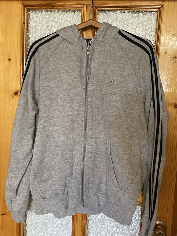 Adidas grey zip hoodie sales