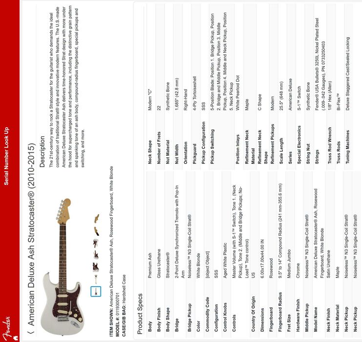 Fender American Deluxe Stratocaster White Blonde + Кейс
