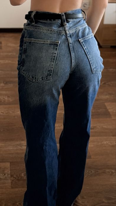 Сині джинси Zara з високою посадкою XS