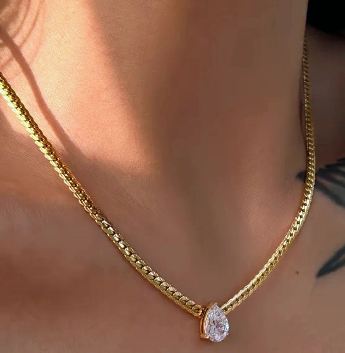 Łańcuszek danski platerowany 24k żultym złotem