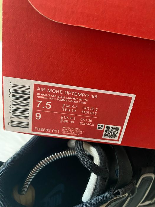 buty nike air uptempo 96 czarne streetwear 40,5 modne damskie meskie