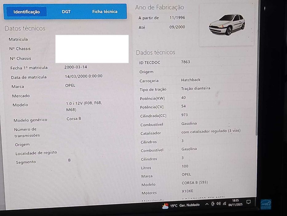 Corsa B 2000 Gasolina - Para reparar ou peças