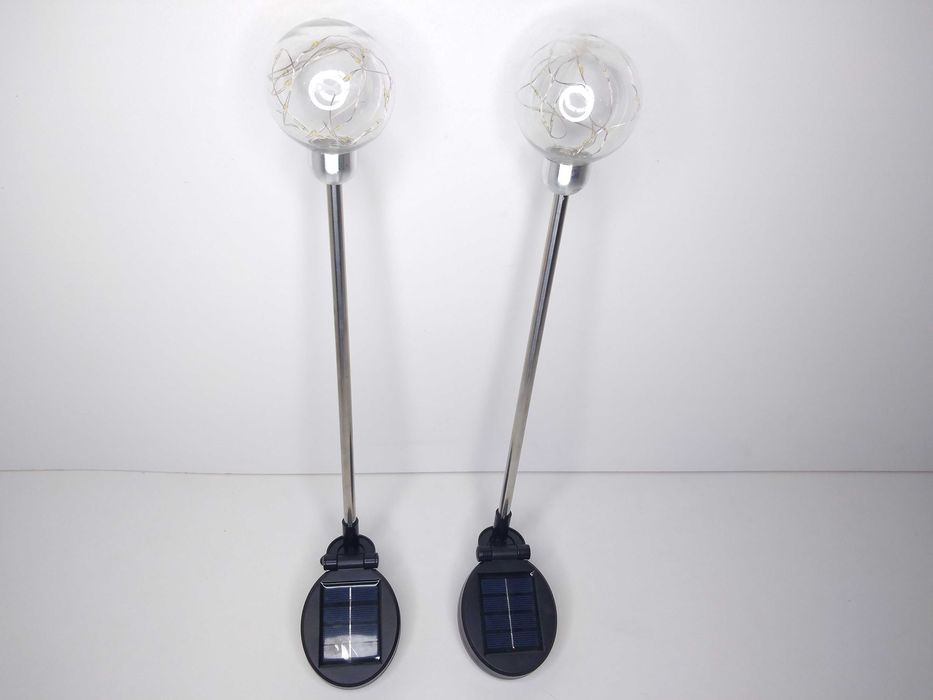 Lampa Solarna Ogrodowa Kula Wbijana 70cm IP65 x2