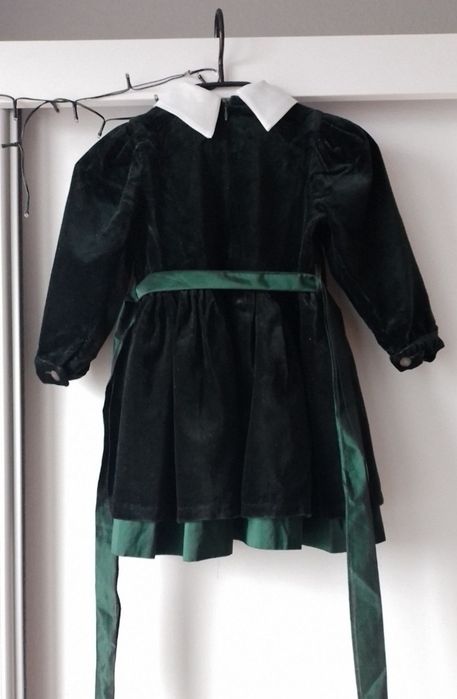 Sukienka ala welur kołnierzyk rozm.98