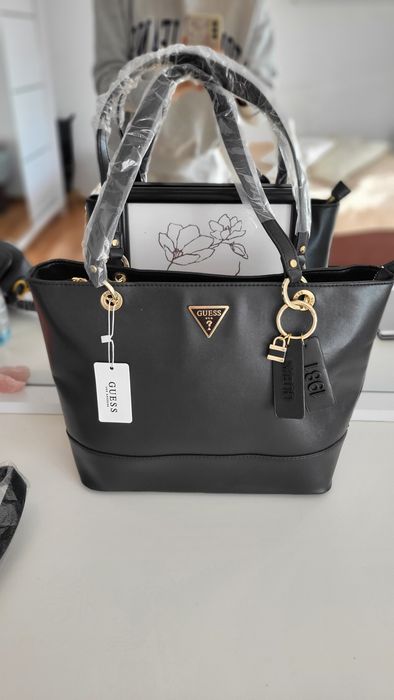 Torebka shopper Guess Nowa Czarna na ramię