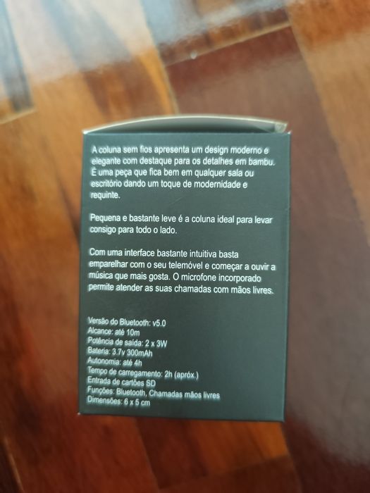 Coluna Bluetooth Bamboo