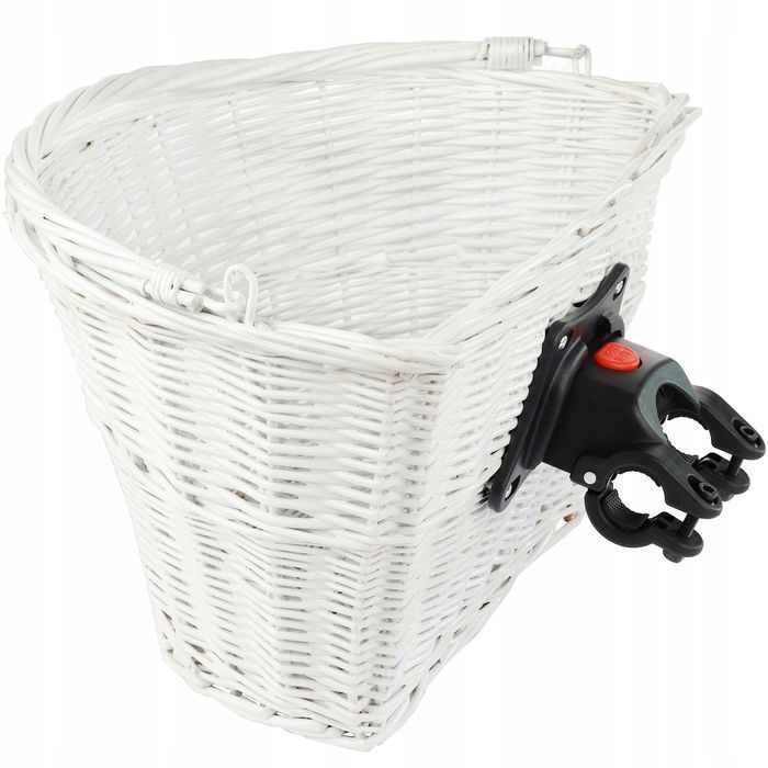Wiklinowy kosz rowerowy click koszyk rower biały na kierownicę