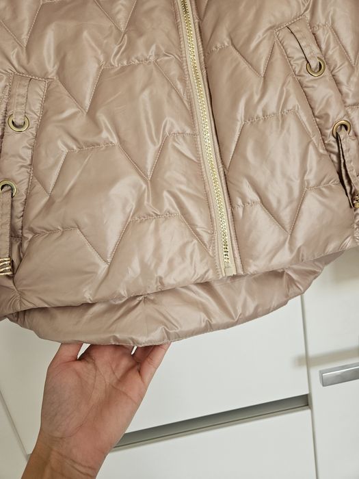 Nowa Kurtka SM Collection S M 38 Pikowana Kaptur Złota