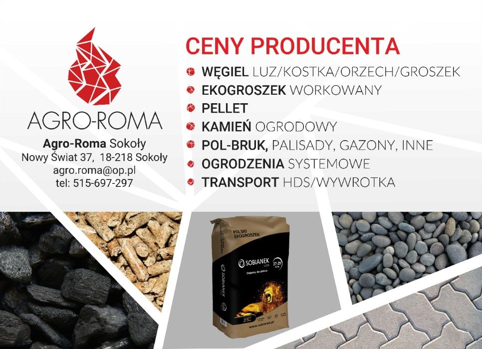 Agro-Roma Sokoły Wegiel Ekogroszek Sobianek Tygrys paczka, Sokoły z Do