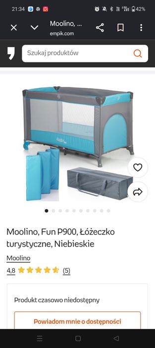 Moolino łóżeczko turystyczne