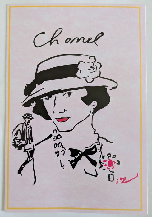Coleção de 3 cartões da coleção Chanel, desenhado por Karl Lagerfeldl, com capa.