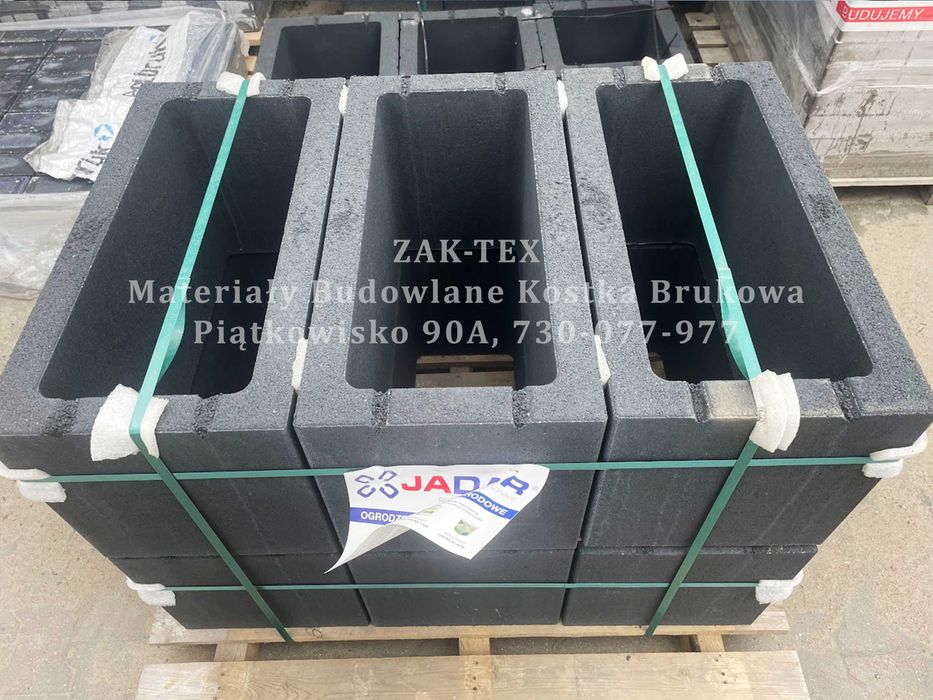 Donica betonowa ogrodowa JADAR 35x70x35 cm grafit szary brązowy