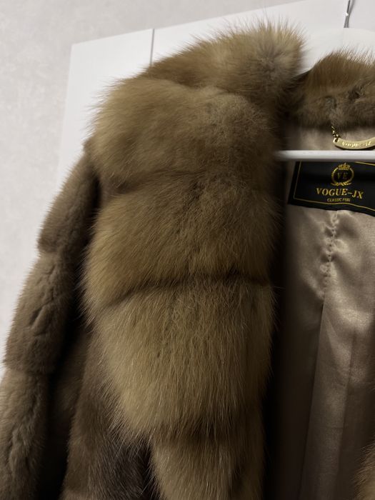 Шуба норкова с соболем