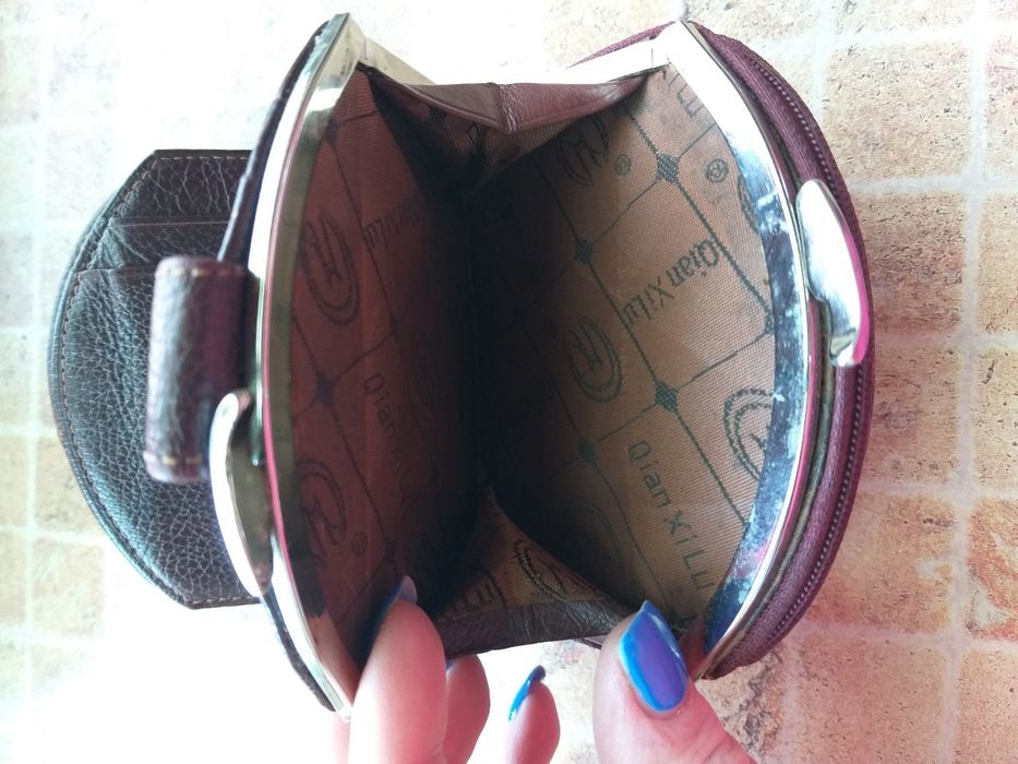 Кожаный кошелек Qian Xi Lu. Женский кошелек.