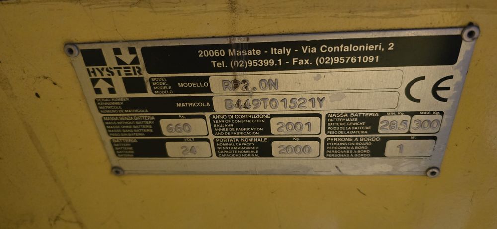 Hyster RP 2.0n paleciak