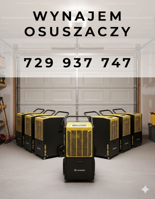 Wynajem Osuszaczy Budowlanych Powietrza 55L/24h Zalania Wilgoć Remonty