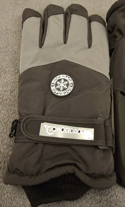 Zimowe rękawice ocieplane narciarskie UNISEX czarne r. OS