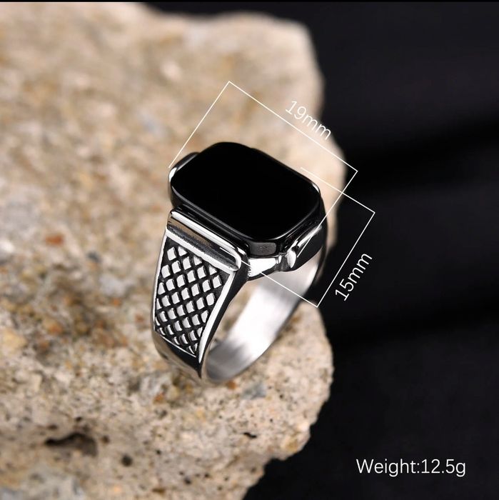 20 мм Кільце перстень black silver нержавіюча сталь жіноче чоловіче ун