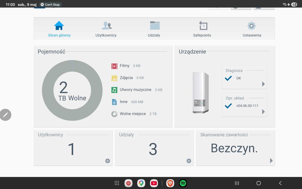 Dysk sieciowy 2 TB WD My Cloud