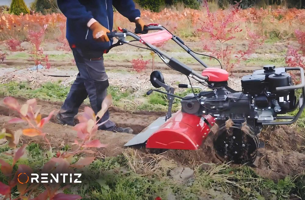 Glebogryzarka spalinowa wynajem - kultywator z napędem na koła, przekopanie ogrodu pod trawnik, wypożyczalnia