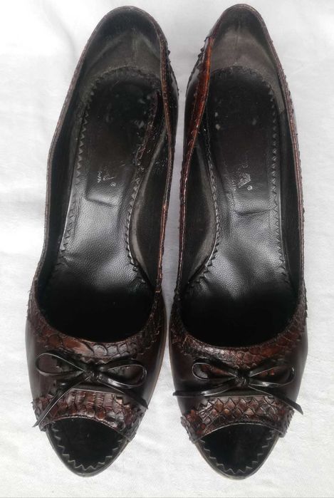 Туфлі з натуральної шкіри коричневі розмір 38