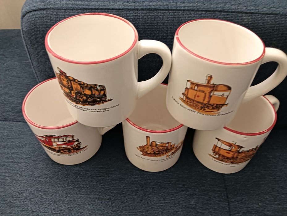 canecas cerâmica loiça coleção antigas e raras  Locomotivas  Vintage*