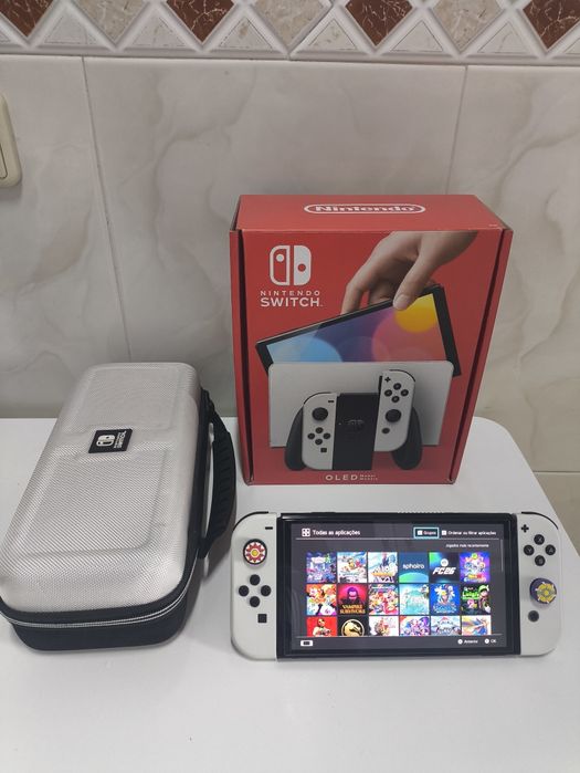 Nintendo Switch Oled Desbloqueado + cartão SD 512gb