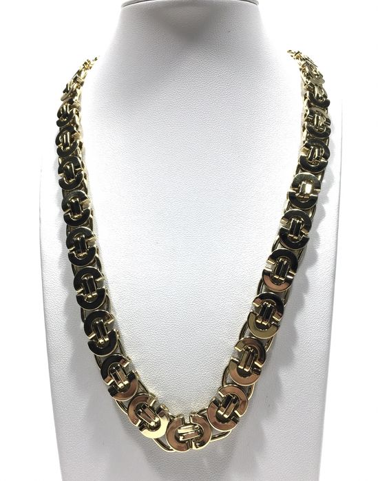 Złoty męski łańcuch splot Euro•wybita próba 585•pozłacany 14K