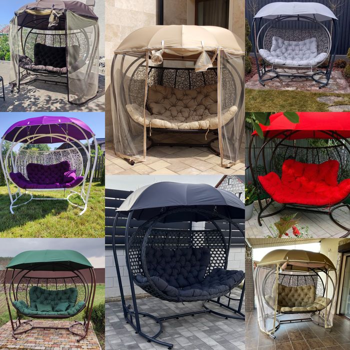 Крісло кокон тримісний з дахом від виробника