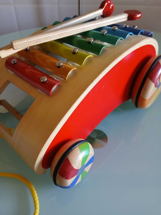 Xilofone de Madeira para Puxar Janod (Xylo Roller)